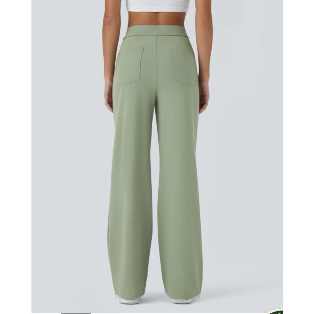 High Waisted Button Multiple Pockets Straight Leg… - image 2